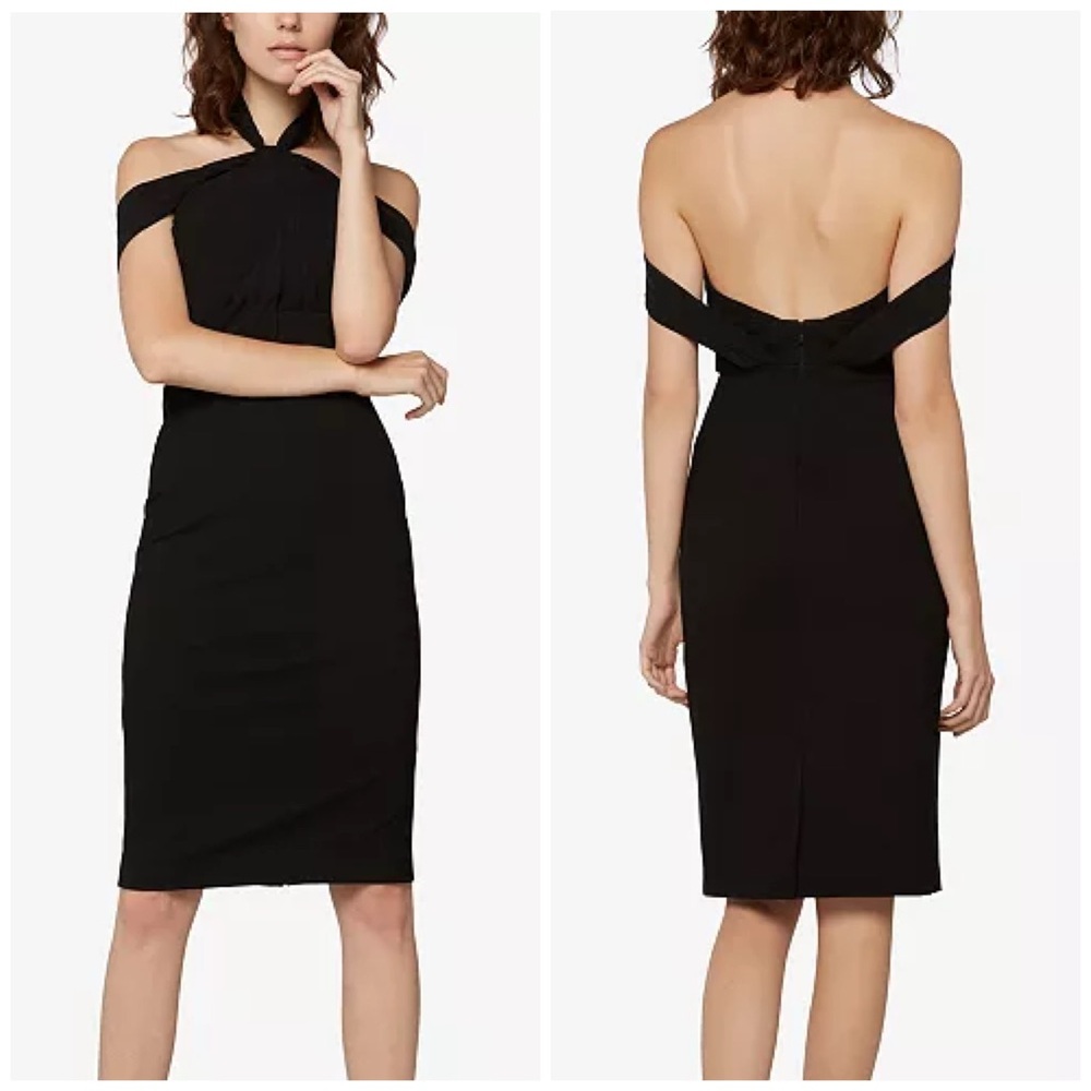 Fame and Partners Off the Shoulder Halter Dress